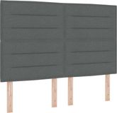 vidaXL LED Hoofdbord Donkergrijs Stof 144 cm