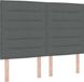 vidaXL LED Hoofdbord Donkergrijs Stof 144 cm