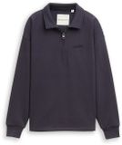 Tom Tailor - Oversized sweatshirt met col - Maat 152 - coal grey