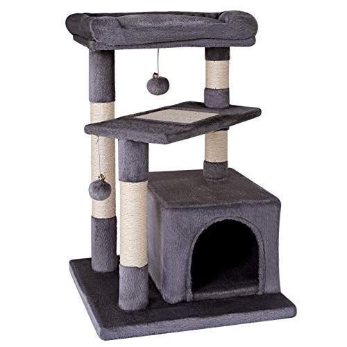 Dibea KB00736 Klimboom/Kattenkrabpaal - 75 cm - Donkergrijs