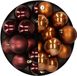 Merkloos / Sans marque Kaemingk B.V. Kunststof kerstballen 6 cm - 24 stuks - Bruin tinten