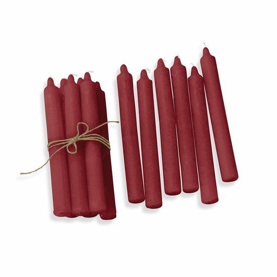 LOBERON Kaars set van 12 Bauceau rood