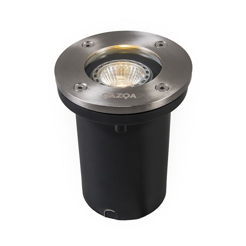 QAZQA Basic Round - Grondspot - 1 lichts - 105 mm - staal