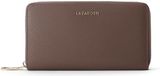 Lazarotti Leren portemonnee Bologna Leather Zip Around Wallet With 16 Card Slots Taupe bruine