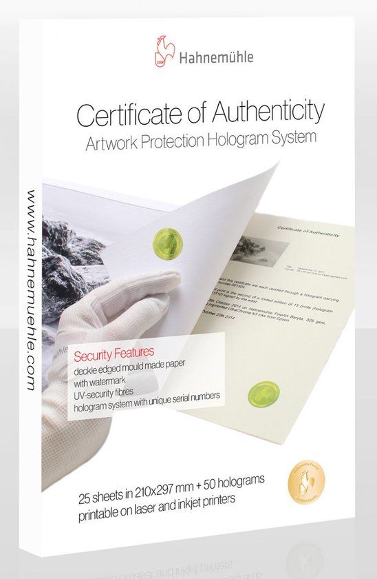 Hahnemühle Certificate of Authenticity