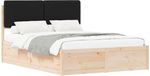 vidaXL Bedframe met Gevoerde Hoofdbord Zwart 140 x 190 cm