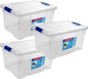 Merkloos Hega Hogar Opbergbox - 4 stuks - Transparant - 39 x 29 x 21 cm - 16 Liter