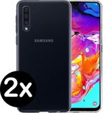 Hoesje voor Samsung Galaxy A70 - Siliconen - Transparant - 2 stuks