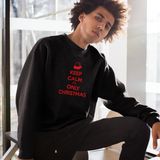 B&C Collection Foute Kersttrui Zwart Keep Calm It’s Only Christmas Red Maat S