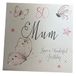 witte WHITE COTTON CARDS Mum Have a Wonderful Vintage Butterflies verjaardagskaart, handgemaakt, 80e verjaardagskaart, 16 x 16 cm, wit