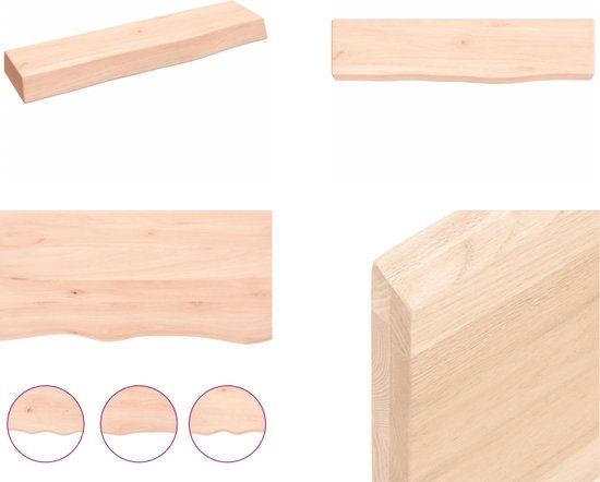 vidaXL Wandschap 40x10x4 cm onbehandeld massief eikenhout