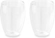 Set van 4x dubbelwandige thee/koffieglazen 350 ml transparant - Cappuccino/macchiato glazen 8 x 8 x 12 cm - Theebeker/koffiemok