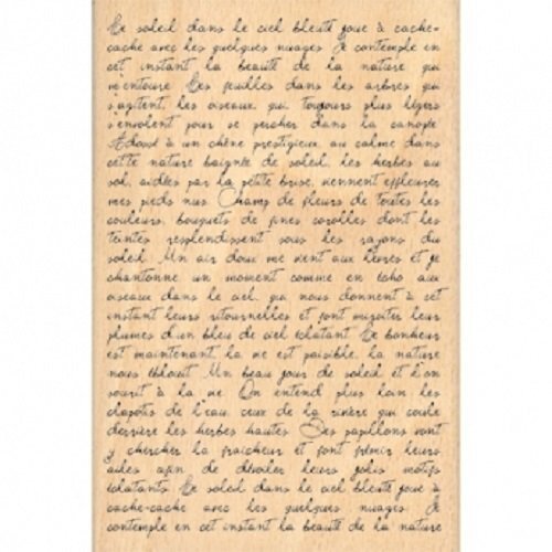 Florilèges Design FHA208074 stempel voor scrapbooking, tekst"Handschrift", beige, 15 x 10 x 2,5 cm