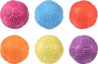 Flamingo Hondenspeelgoed voetbal rubber - Multi - 7 cm