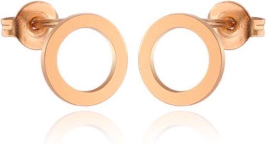 Cilla Jewels oorstekers Edelstaal Open Circle Rose