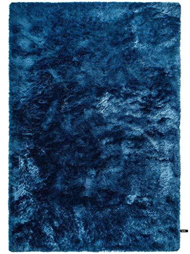 benuta Shaggy hoogpolig tapijt Whisper blauw 80x150 cm | Langpolig tapijt voor slaapkamer en woonkamer