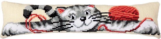 Vervaco Kruissteek Tochtmat Kit - Poes - 80 x 20 cm