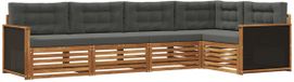 vidaXL - Extérieur - canapé - ensemble - 5 - pce - Naturel - et - Anthracite - Polyester