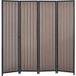 Paravent en bois 4 panneaux pliable 180x180 cm marron