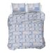 PENSIERI DELICATI Beddengoedset voor tweepersoonsbed, flanel, 100% katoen, 250 x 200 cm en kussensloop 52 x 82 cm, gemaakt in Italië, machinewasbaar op 40 °C, Athene lichtblauw