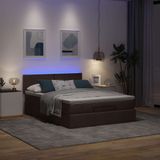 Maison Exclusive - Cadre de lit ottoman avec matelas, gris foncé, 140x200 cm, textile