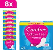 Carefree Cotton Feel Normaal luchtdoorlatende inlegkruisjes - parfumvrij - absorptiegraad twee - 8 x 76 stuks