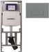 Geberit Inbouwreservoir UP320 met QeramiQ push bedieningsplaat - dualflush - rechthoekige knoppen - plastique licht grijs