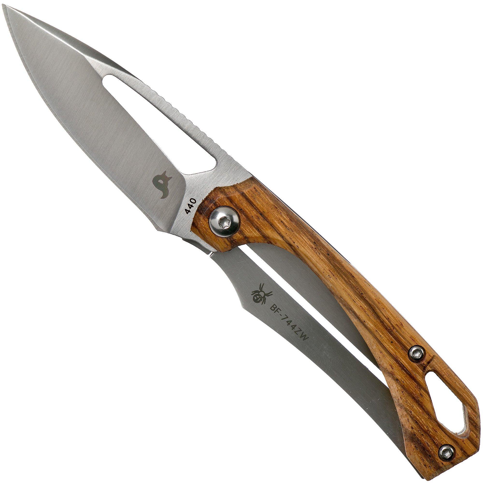 Fox Knives Racli BF-744ZW Black Zebra wood zakmes, Simonutti design