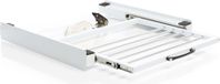 Wiltec Cadre de superposition pour machine à laver – 605 x 545 x 75 mm – charge max. 150 kg – avec tablette coulissante angulaire et porte-serviette – Cadre de lave-linge et de sèche-linge séchoir