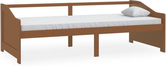 vidaXL Bedbank massief grenenhout honingbruin 90x200 cm