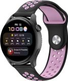 By Qubix - Geschikt voor Garmin Vivoactive 4 / 4L - Sport Edition Siliconen band - Zwart + roze - Smartwatch bandje 22mm