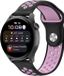 By Qubix - Geschikt voor Garmin Vivoactive 4 / 4L - Sport Edition Siliconen band - Zwart + roze - Smartwatch bandje 22mm