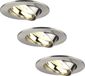 LEDVION Rio - LED inbouwspots - 3-pack - 5W - 2700K - Ø85mm - RVS - Dimbare spots