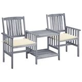 VidaXL Tuinstoel Acaciahout Grijs