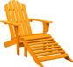 Fauteuil Adirondack avec repose-pieds bois d'épicéa massif orange