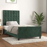 Maison Exclusive - Cadre de lit sans matelas, vert foncé, 90x190 cm, velours