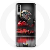 Maniacase Hoesje voor Samsung Galaxy A70 Formule 1 Sebastian Vettel F1 Racing Driver rood