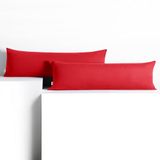 DecoKing Amber-kussenslopen 20 x 120 cm, jerseykatoen, rits, rood, 2 stuks