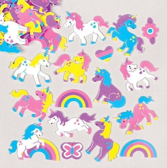 Baker Ross Foam stickers regenboog eenhoorn - knutselspullen vor kinderen scrapbooking verfraaiing voor het maken van kaarten en decoraties 120 stuks