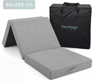 CozySense® Opvouwbare Matras 90x200 cm – Logeermatras – Vouwmatras – Gel Traagschuim – Afneembare Hoes & Draagtas – 15 cm Dik – Medium