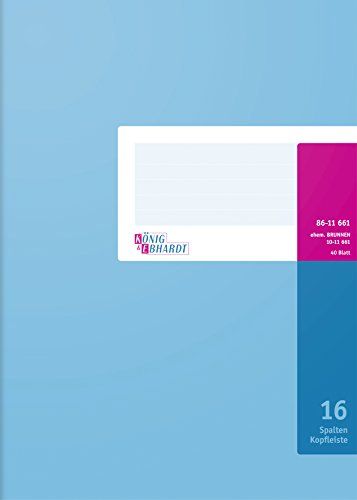 König & Ebhardt Kolomboek A4 lichtblauw 16 kolommen