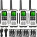 Retevis RT45 talkie-walkie, oplaadbaar via USB, geen licentie vereist, 16 kanalen, zaklamp, VOX, PMR446 talkie-walkie voor gezinsnooddiensten (set van 4)