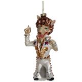 Hd collection Singer Wolf Glass White 15,2 cm ornament HD Collection