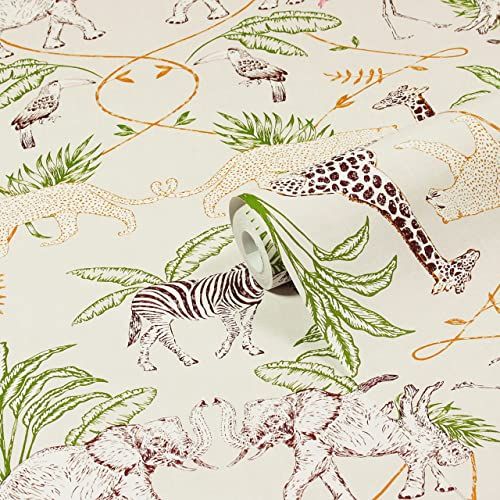 furn. Serengeti dierenprint behang, natuurlijk
