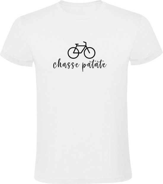 Sol's Chasse patate Heren T-shirt - Wielrennen - Wit - Katoen - Maat S