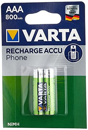 Varta Micro AAA batterij voor DECT-telefoons 800mAh, 1,2V, NiMH, 2 stuks