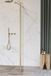 Fortifura Galeria zijwand - 30x200cm - glas helder - 8mm - met hoekprofiel - PVD - messing geborsteld (goud)