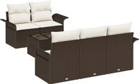 vidaXL Tuinbank Set 6-delig Bruin en Crème