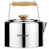 KingCamp Bouilloire de camping, grande cafetière, bouilloire 2-3 personnes cuisson facile, bouilloire en aluminium durable théière sac de transport