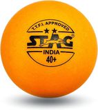 Stag Two Star Plastic Tafeltennisbal, 40 mm, verpakking van 6 (Oranje)